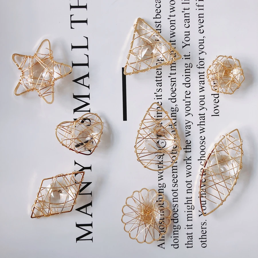 

4 pieces / lotglassRoundLove Square rhombusk goldearring backs earring making cabochon base jewelry diyOther