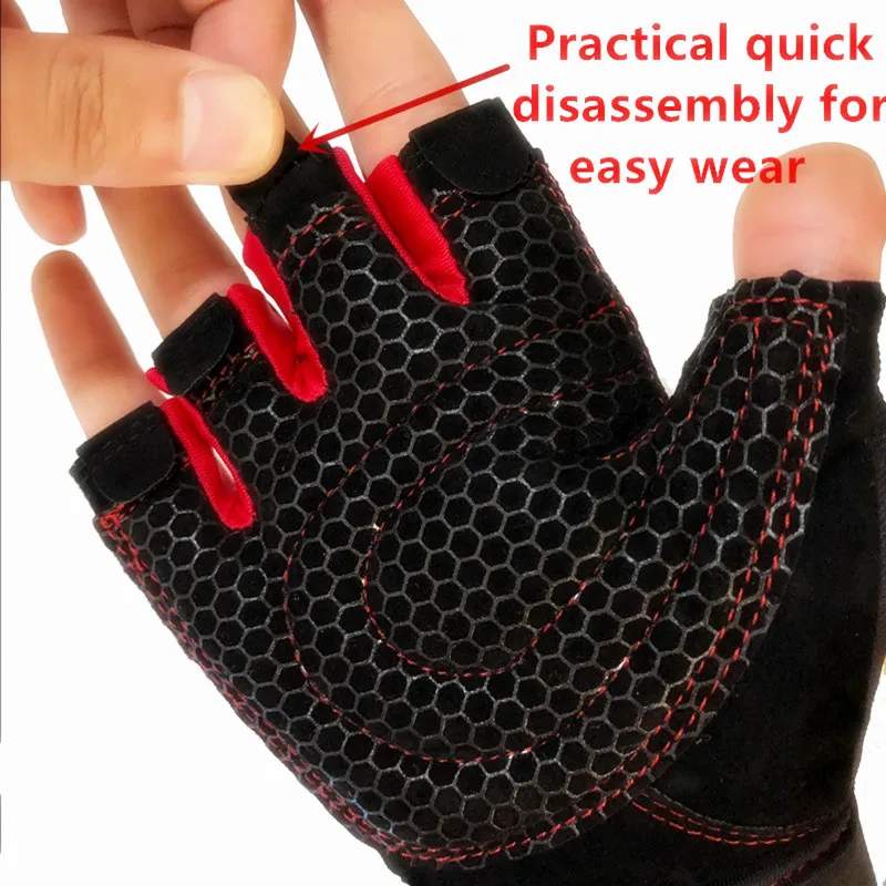 Training Sport Fitness Gloves M-XL Gym Weights Gloves Weight Lifting Glove Body Building Hand Half Finger Riding