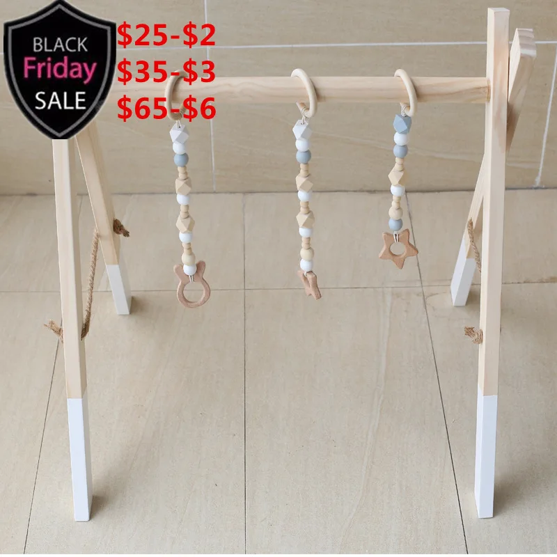 

1piece Original Wooden Baby Bed Hanging Rattle Baby Toys Holder In Children's Room For Photography Props Decoration Newborn Gift