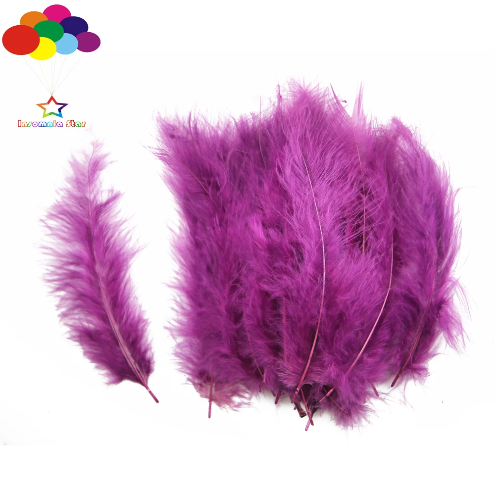 

Grape purple Macarons Color Turkey Feathers 100 Pcs Diy Fluff Imported for Wave Ball Gift Box Dream Catcher Material