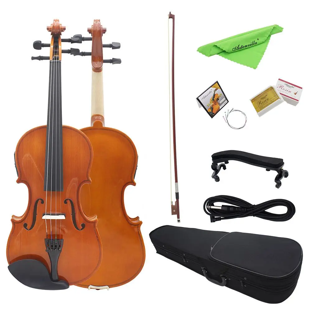 

HOT-Astonvilla Violin AV-E03 4/4 Full Size Acoustic Violin Fiddle Kit Solid Wood Matte Finish Spruce Face Board 4-String Instrum