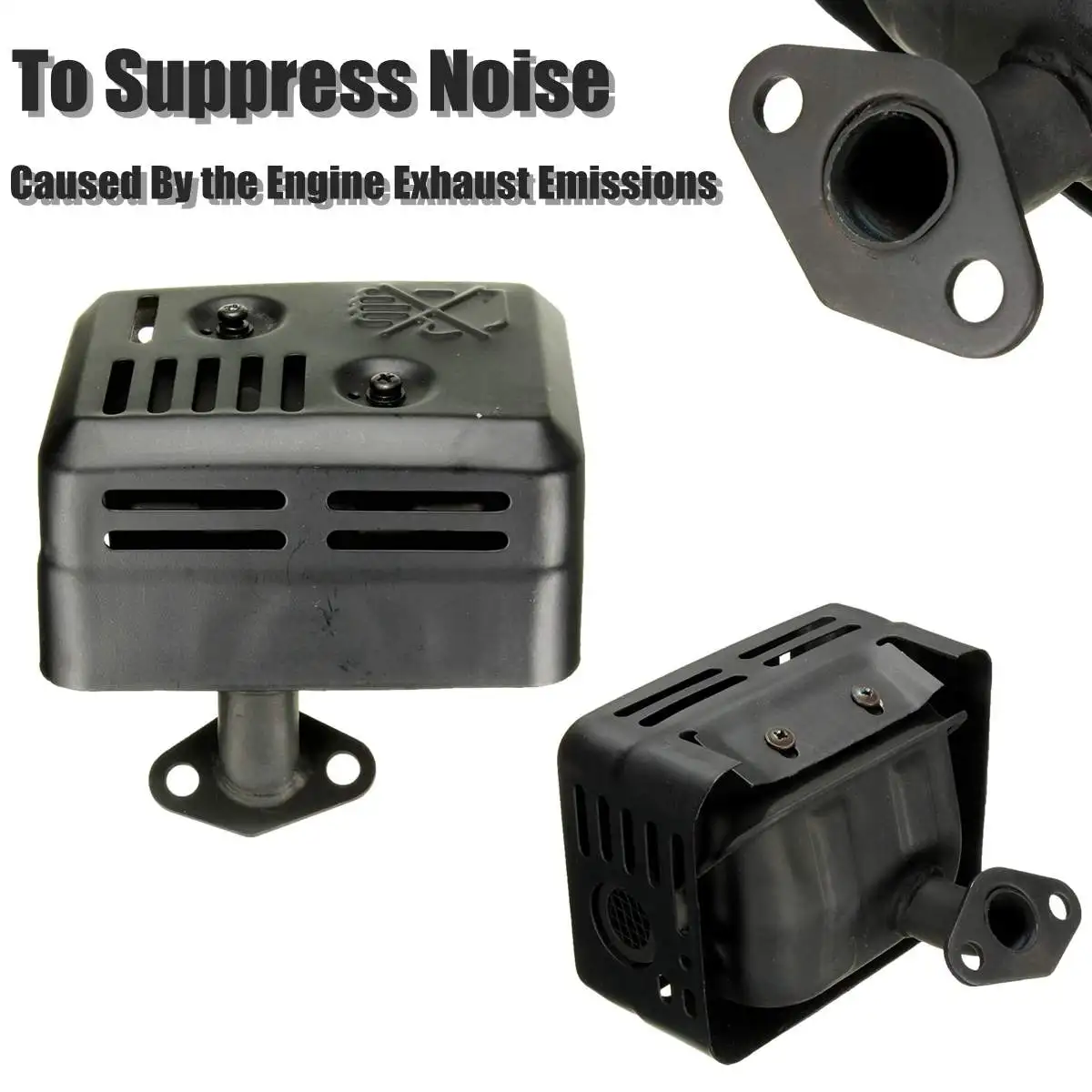 Sistema de Escape Silenciador com Escudo Térmico para Honda 5.5 para hp 6.5 para hp Novo Montagem Gaxeta Gx120 Gx160 Gx200