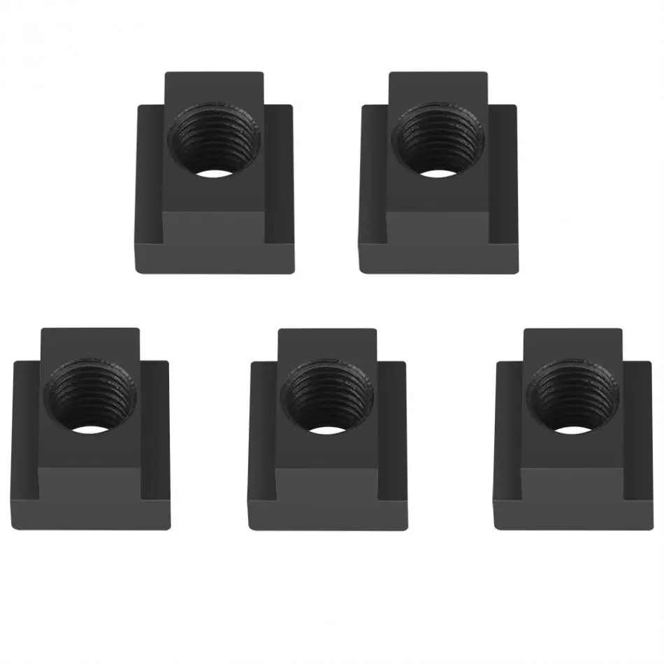 

5pcs M16 Thread T Slot Nuts Clamping Table T-slots Nut Fastener Hardware For T-slots In Machine Tools Tables Black Oxide Finish