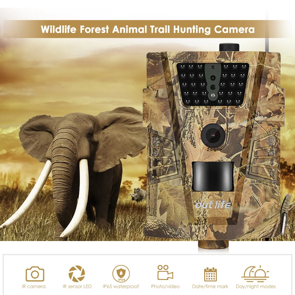 Outlife 1080 P Trail камера охотничья видеокамера ловушка 12MP 30 шт. Инфракрасные