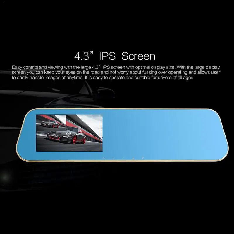 Dash Cam Rear View Mirror Car Backup Camera Dual Lens Full HD Front And Rear Car Motion Detection Loop Recording Parking Mode