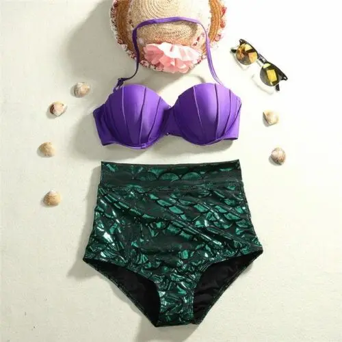 Хлопковый костюм Ариэль, комплект бикини из двух частей, купальник с Пушап, Мягкий Топ-бандо