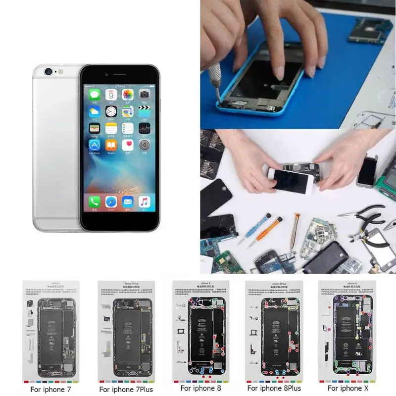 ALLOET Магнитный рабочий коврик магнит винт коврик карта памяти рабочий коврик Инструменты для ремонта мобильного телефона коврики для iPhone X 8 8 Plus 7 7 Plus