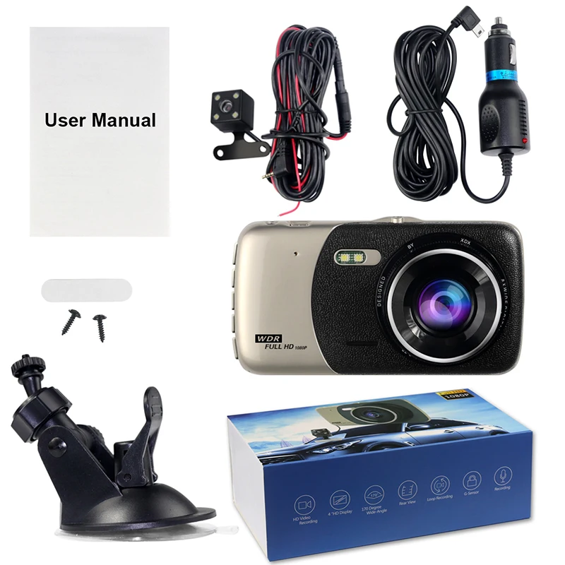 

New Dash Cam Car Dvr Rear View Camera Full Hd 1080p 4'' Screen G-sensor Video Auto Recorder Camara Coche Dvrs Registrator