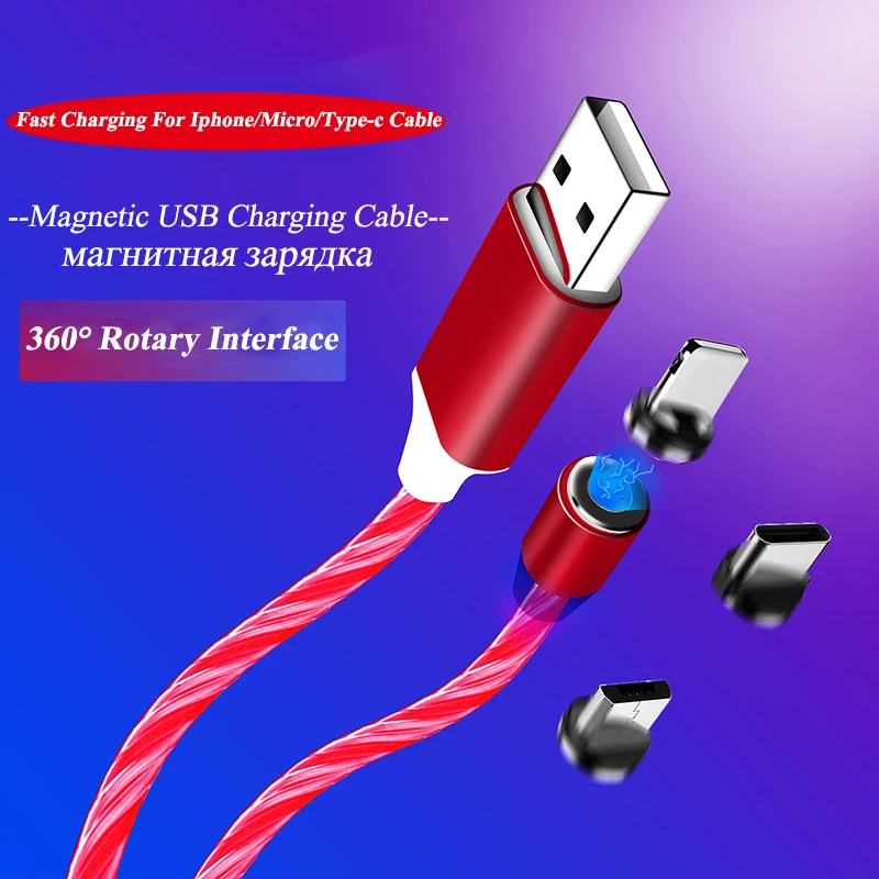 

Magnetic Charger Micro USB Cable Fast Charging For iPhone X 6 7 8 Plus Charger USB Type C Cable Wire For Iphone Data Cables Cord