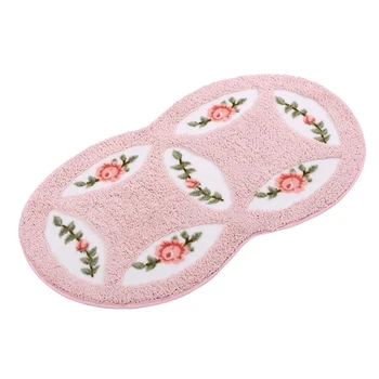 

Soft Microfiber Coins-Round Rose Floral Doormats Bath Rugs and Mats,TPR Rubber Backing Non Slip
