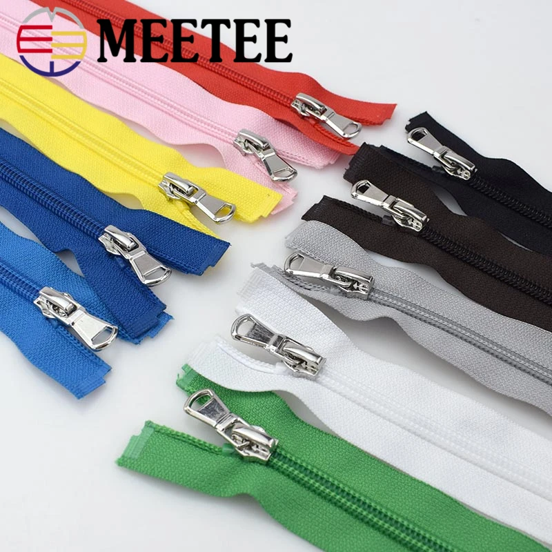 

4pcs Meetee 5# Nylon Zippers 40/60/70cm Open-End Zip for Closure Sewing DIY Bags Coat Clothing Garment Accessories Tailor Craft