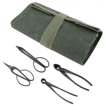 

Multifunctional Tool Storage Pouch Canvas Bag with Bonsai Crafting Trimming Tool Set Canvas & Metal