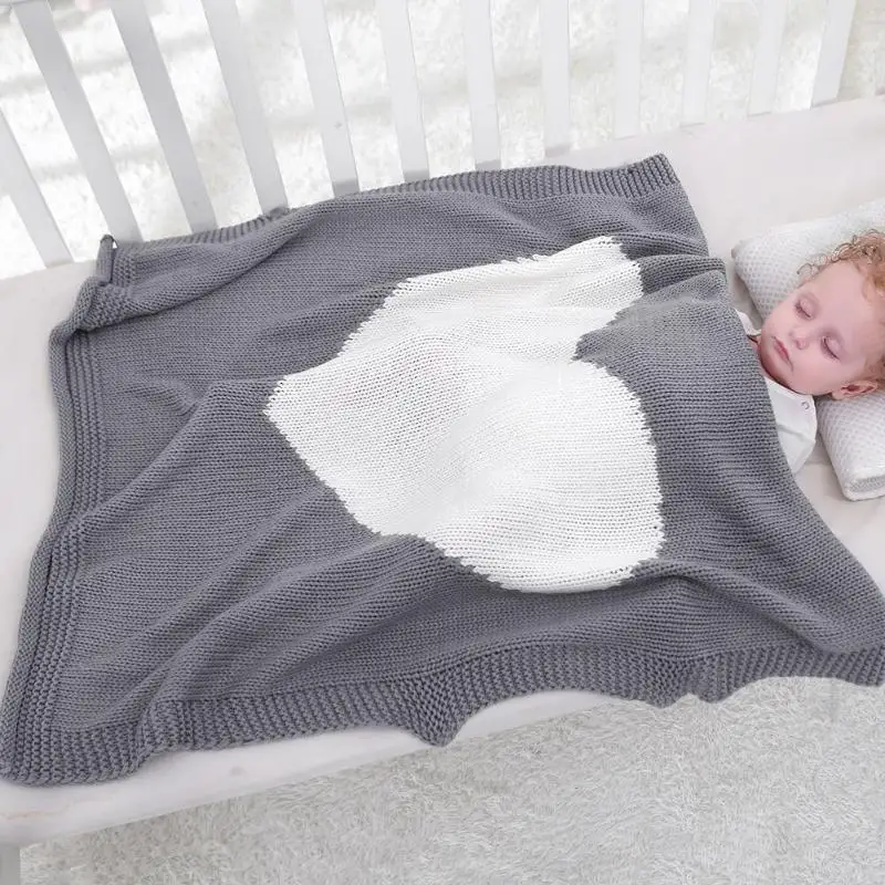 

Knitted Baby Blanket Newborn Heart Shaped Swaddle Wrap Blankets Soft Sofa Bedding Quilt Mat Children Sleeping Stroller Blankets