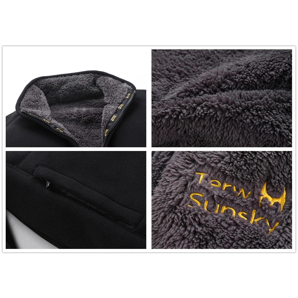 Online Winter Warme Polar Korallen Fleece Männer der Jacke Snowimage Winddicht Dicke Thermische Reversible Mantel Männlichen Plus Größe Oberbekleidung Kleidung