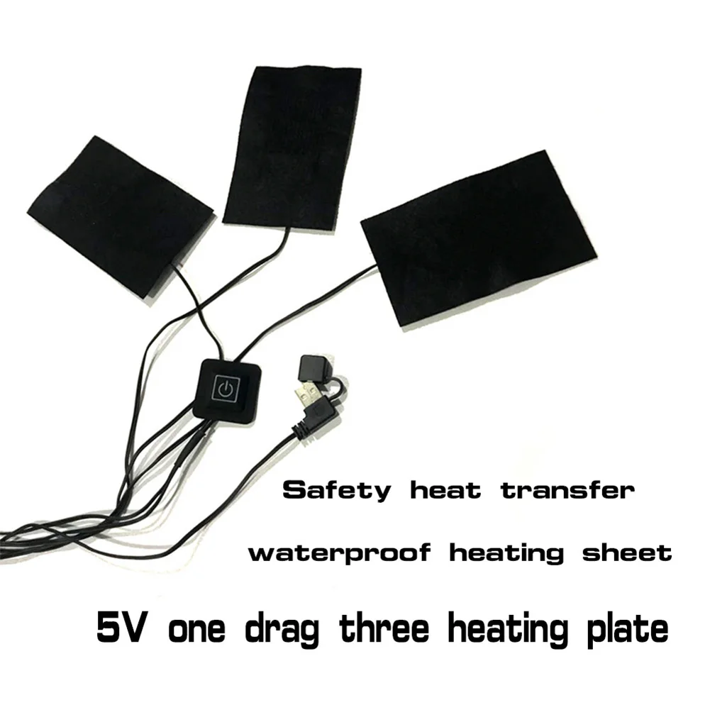 Теплые пасты Регулируемый нагрев Электрический жилет Портативный USB DIY водонепроницаемый нагреватель ткани безопасной углеродного