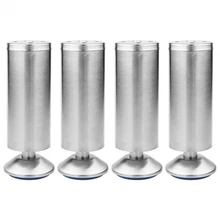 4Pcs/Set Height Adjustable Furniture Legs Feet Silver Stainless Steel Table Bed Sofa Level Feet Cabinet Legs 7 5x8cm golden furniture legs simple style eucalyptus table legs cabinet feet bed legs