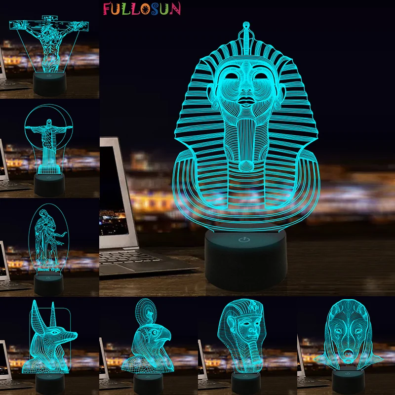 

Jesus 3D Illusion Night Lamp Multicolor Color LED Nightlights USB Touch Table Lampara for Room Holiday Decoration Gift