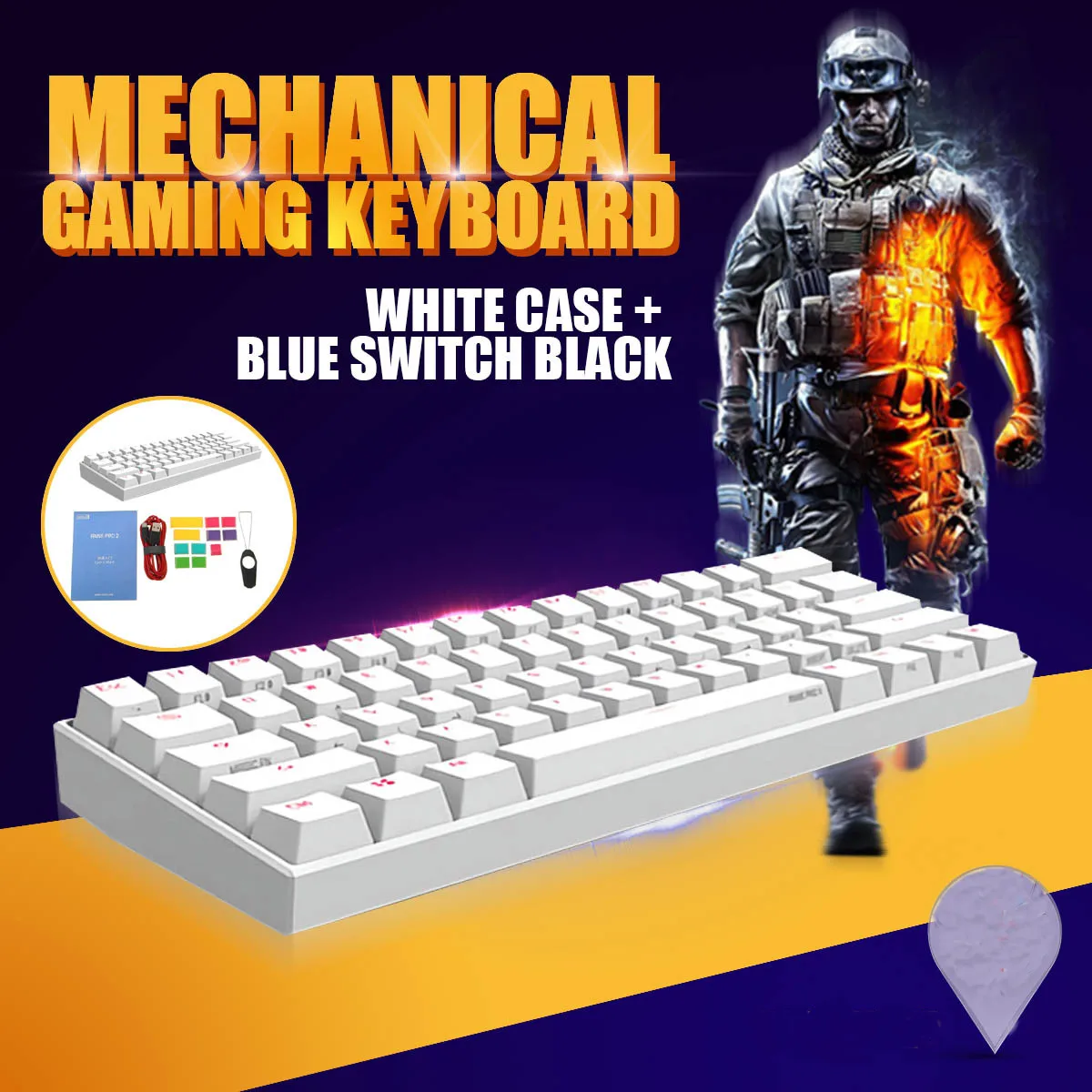 

Anne Pro 2 bluetooth 4.0 60% Mechanical Keyboard Wireless Backlit Gateron MX Switches Mini Portable Gaming Keyboard