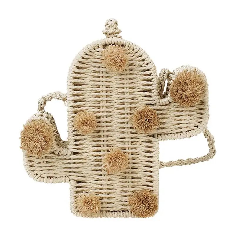 

Cactus Design Straw Bags Women Summer Beach Crossbody Shoulder Bags Woven Messenger Handbags Bolso femenino 2019 Hot Selling