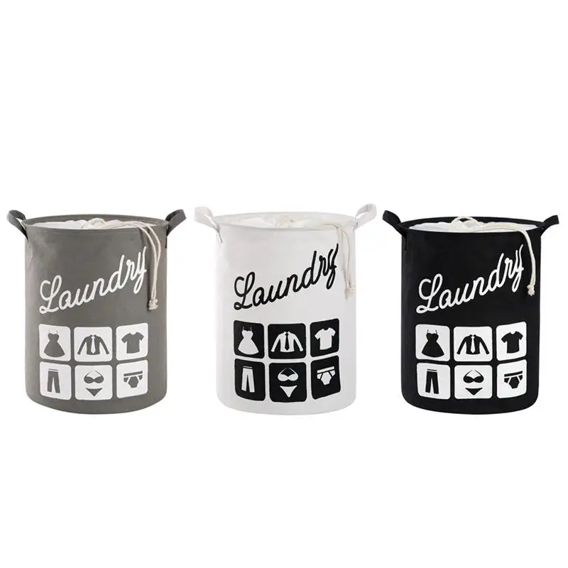 

1 PC Foldable Laundry Hamper Cotton And Linen Sundries Storage Bag Dirty Clothes Storage For Bathroom Kitchen Home