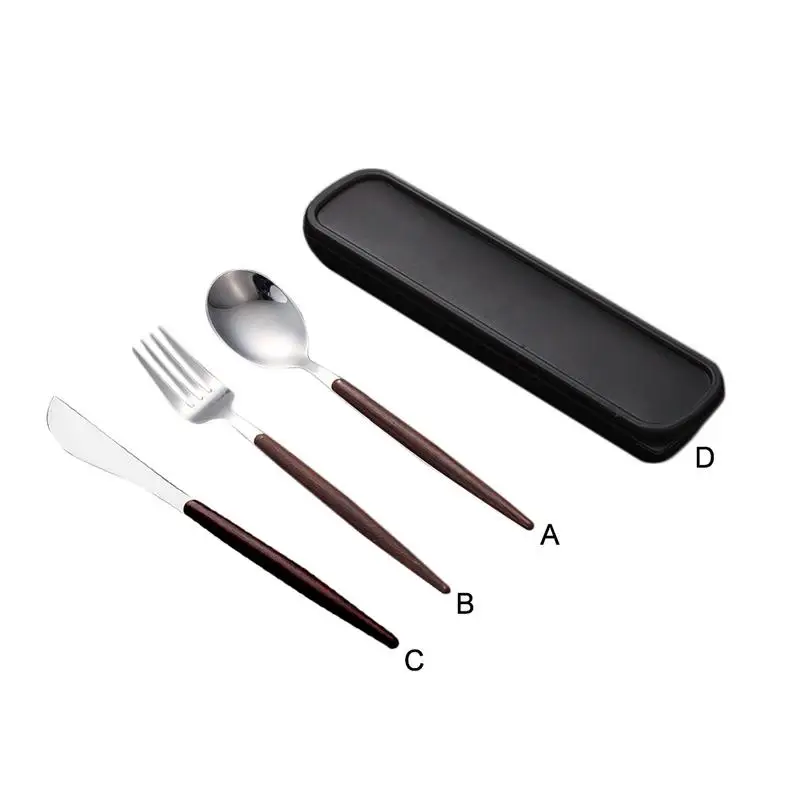 

Portable Stainless Steel Tableware Set Reusable Matte Flatware Cutter Fork Spoon Mirror Straws Chopsticks Not Deform Easily