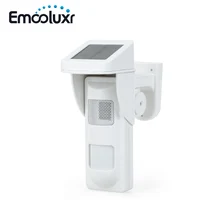 433 мГц Солнечная сигнализация PIR датчик детектор беспроводной мигающий Звук сирена с 2 шт. пульт дистанционного управления