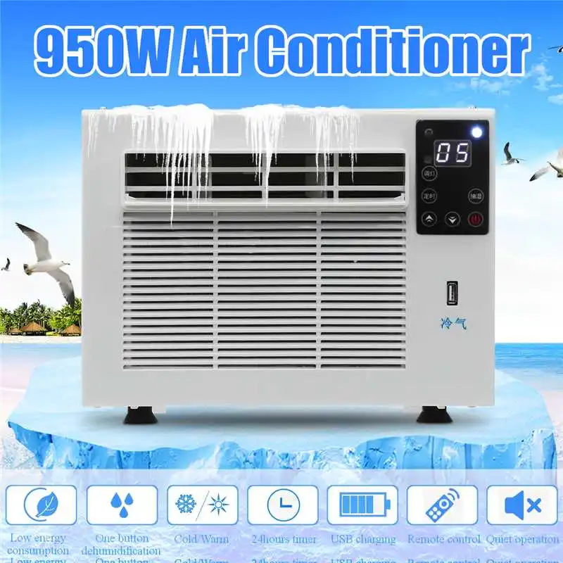 

Portable Air Conditioner 24-hour timer 110V/AC 950W 2 gear lighting LED control panel With remote control Cold/Heat dual use
