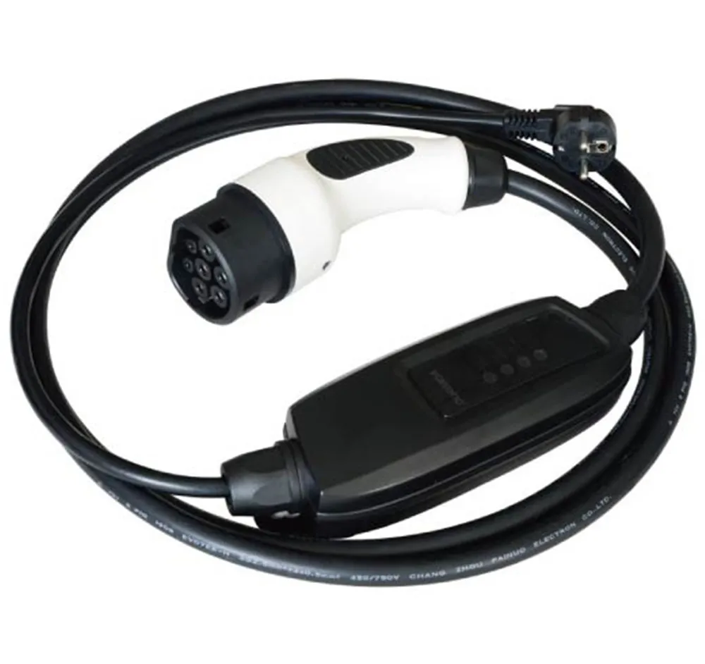 

5M EVSE Input Model 2 Portable EVSE 16A Schuko Connector IEC62196-2 Type 2 Electric Car Charging Level2 EV Charger Plug