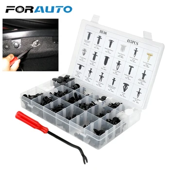 

FORAUTO 415Pcs/set Plastic Buckle Car Auto Push Pin Rivet Trim Auto Fastener Bumper Clip For Toyota Camry Honda Ford Suzuki