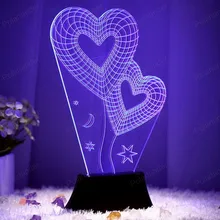 Креативный светодиодный Персонализированная лампа романтический красочный визуальный трехмерный свет Светодиодная лампа с сенсорным управлением настольная лампа