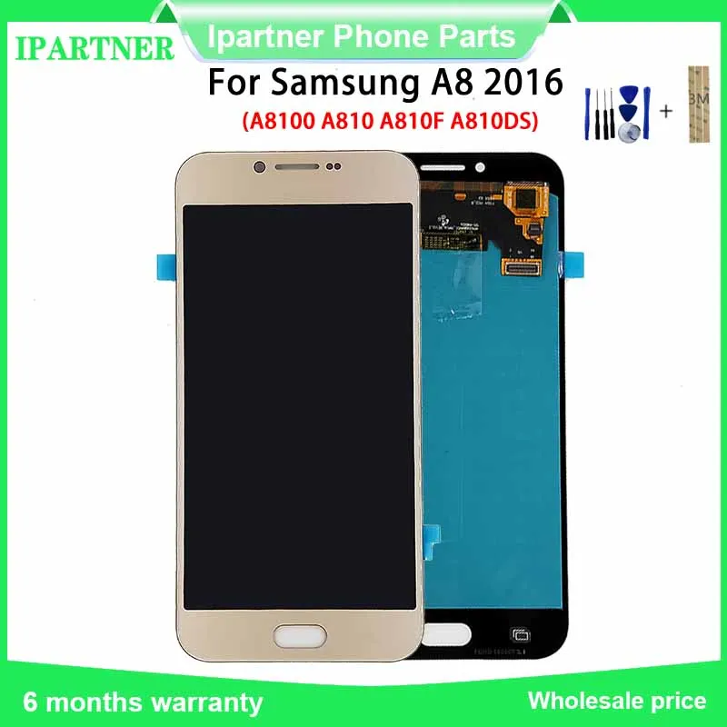 

For Samsung for Galaxy A8 2016 A8100 A810 A810F A810DS LCD OLED 5.7inch Touch Screen Tested Digitizer Assembly