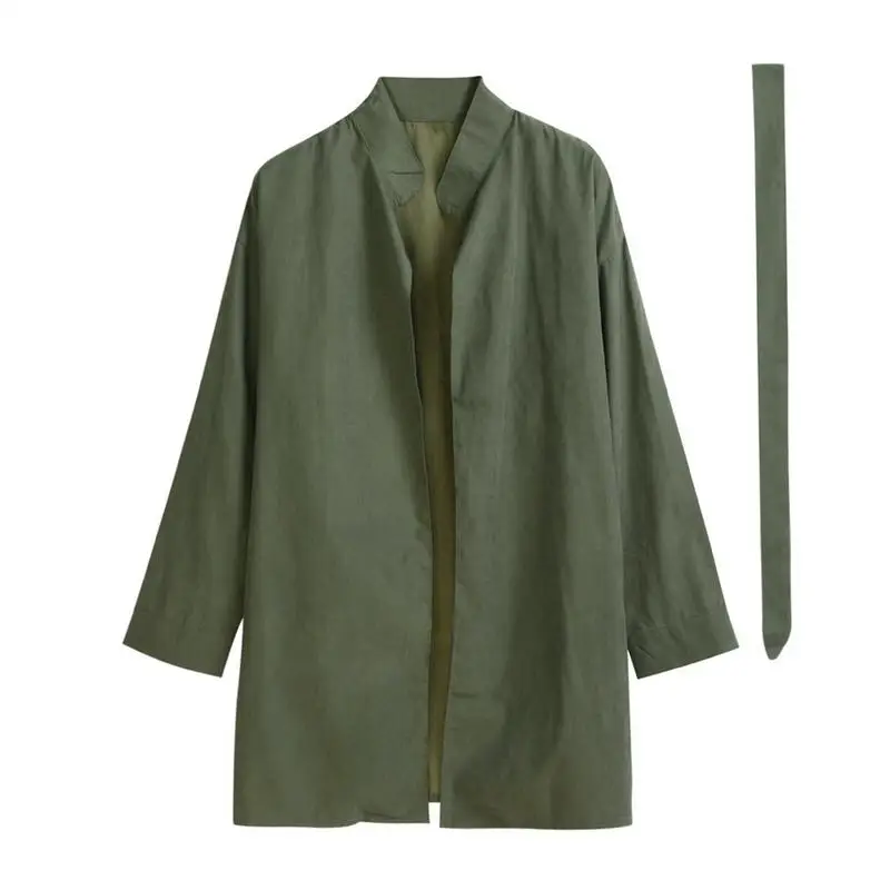 Women's Windbreaker Coat Fashionable Casual Solid Color Loose Jacket Long Sleeve Windbreaker Coat BF Casual Tops Simple Jacket