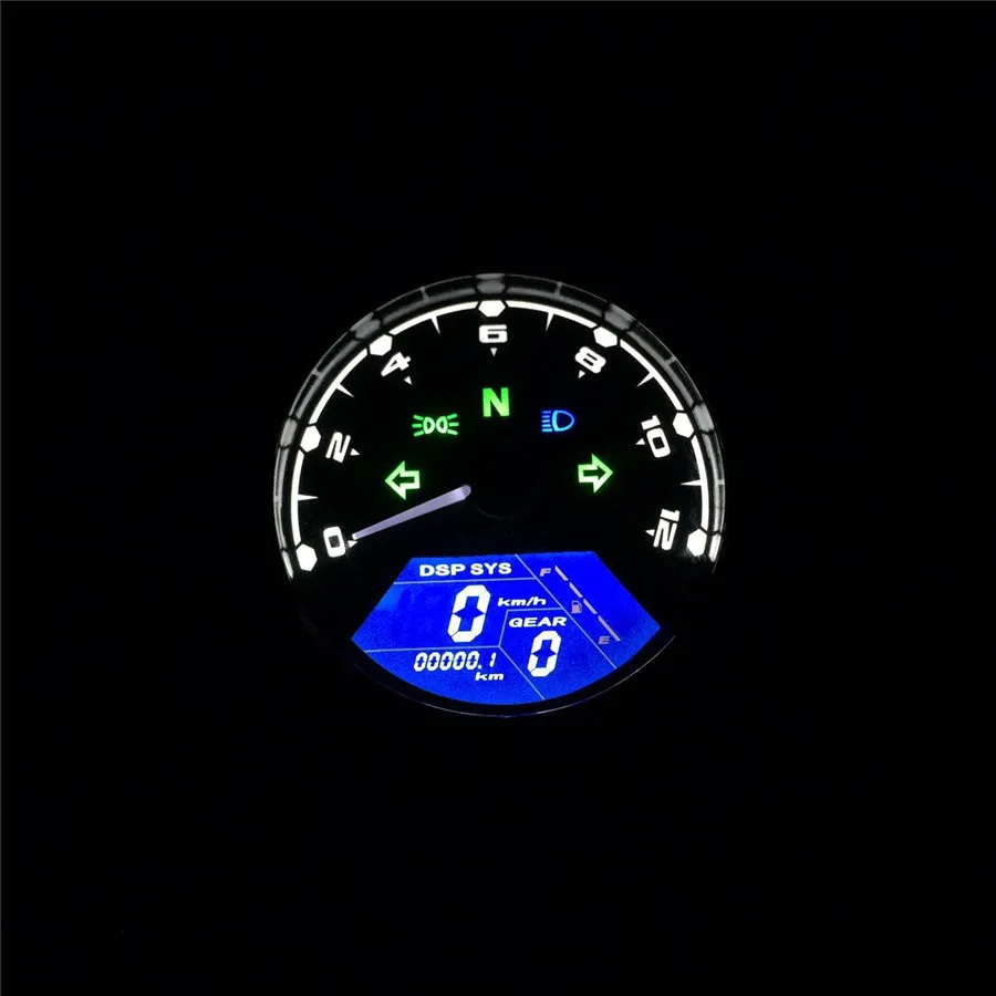 

Universal Motorcycle LCD Signal Speedometer Tachometer Odometer Gauge 12000RPM for Cruiser Chopper Cafe Racer Old School
