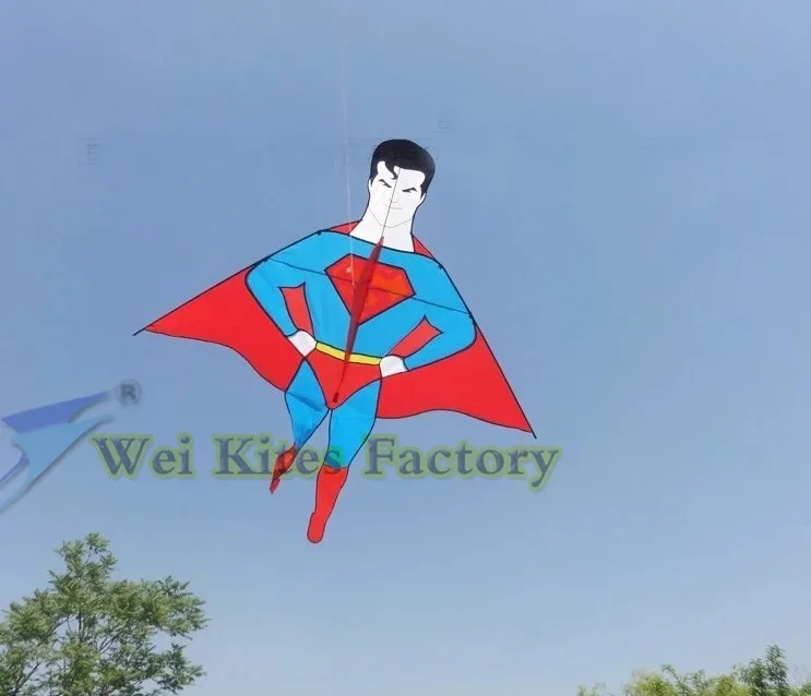 Высокое качество, стиль, 2 м, воздушный змей с Суперменом, большой воздушный змей, летающий с ручкой, детские игрушки для улицы, воздушные змеи Wei