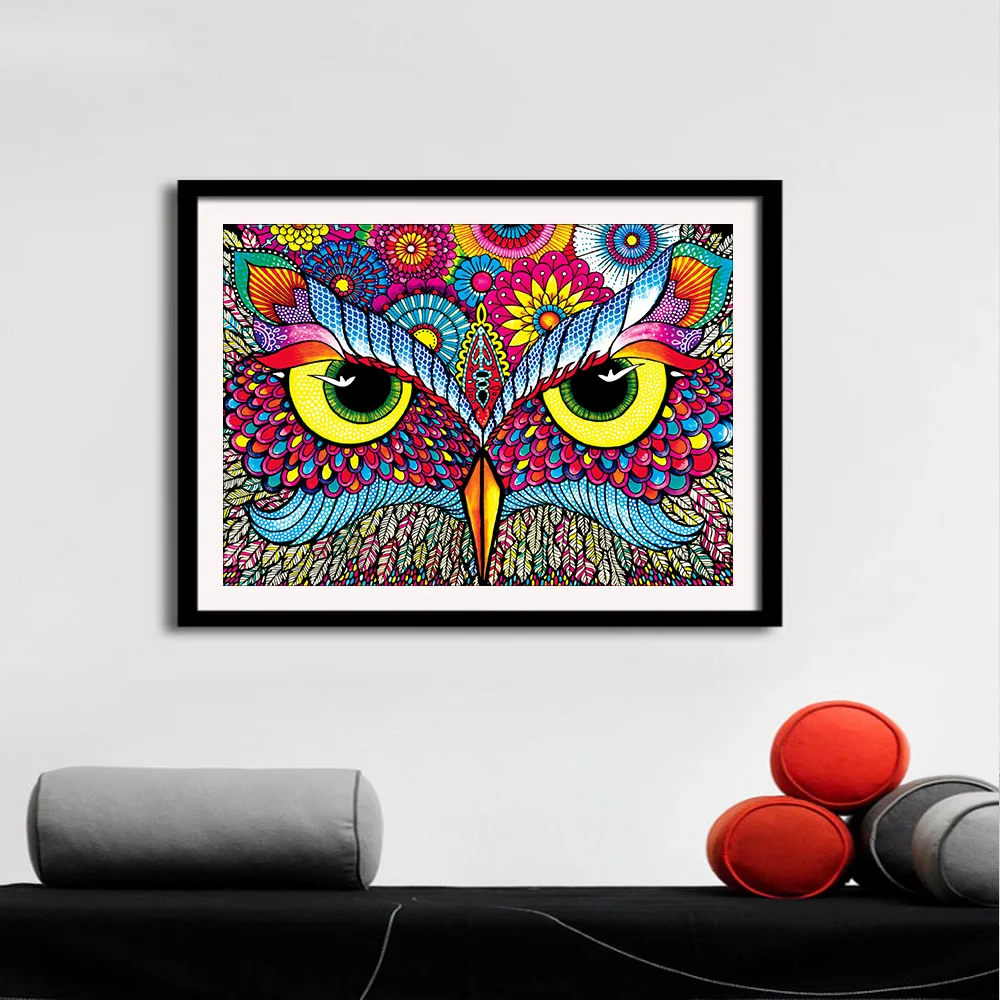 

Diy Diamond Painting Cartoon Owl Pattern Embroidery Full Round Diamond Kit Diamond Picture Wall Art Home decoration