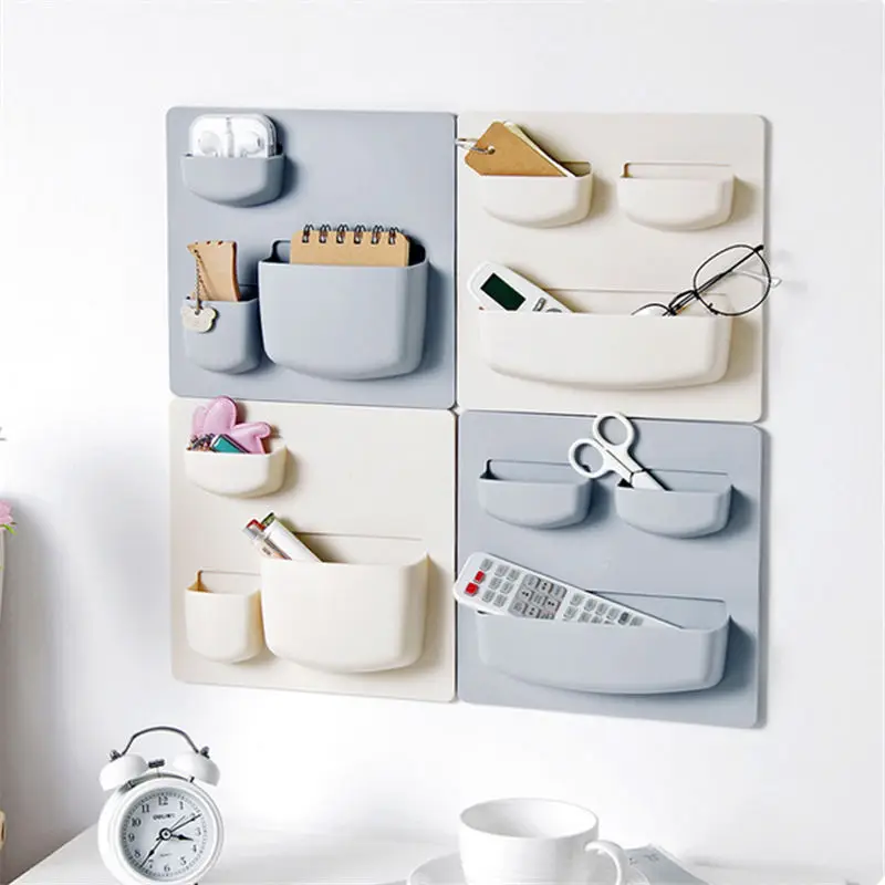 

Home Paste Wall Shelf Bathroom Kitchen Wall Storage Rack Punch-free Refrigerator Bookcase Hanging Sundries Organizer 21.5*21.5cm