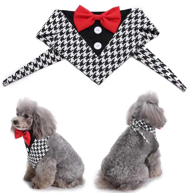 

Pets Dog Neckties Collar Puppy Adjustable Suit Collar Tie for Party Pet Dog Cat Accessories (Houndstooth)