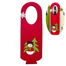 Защитная сумка для рождественской бутылки вина, войлок, Рождественская тема, новогодняя Обложка для вина, украшение для рождественской вечеринки