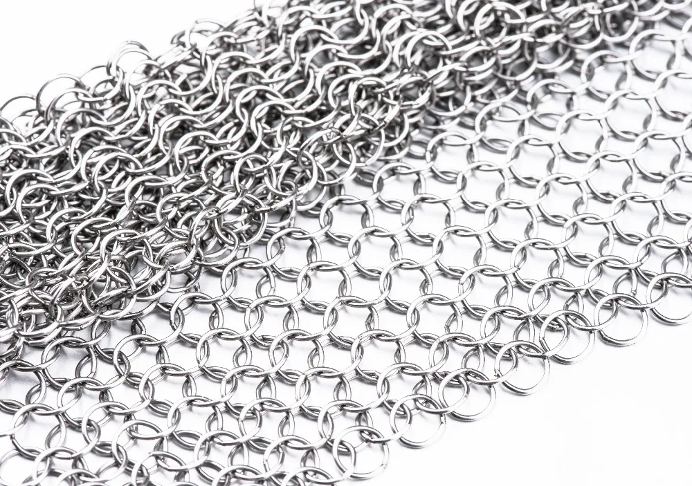 

Wire diameter 7mm chain mail stainless steel decorative mesh custom tailor fabic welding bathroom mesh 94*250cm