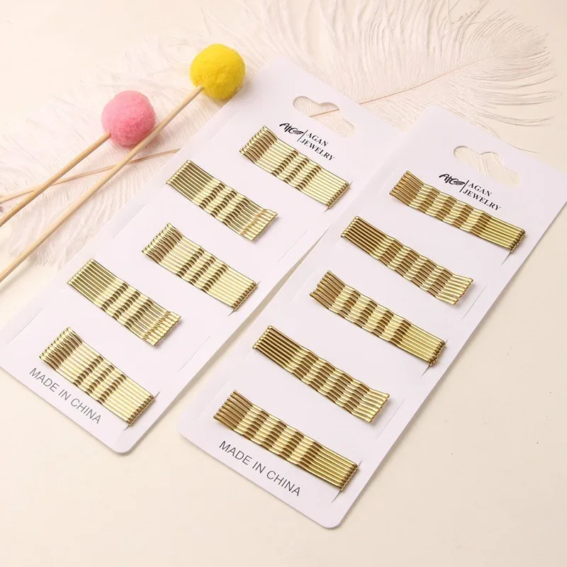 

High Quality Golden Hairpins Metal Alloy Wave U Shape Bobby Clip Concise Vintage Gold Hairgrips Wedding Making Hair Hairpin 6 CM