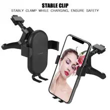 10 Вт type-C Gravity clamp Qi Беспроводное зарядное устройство автомобильное зарядное устройство противоскользящее крепление для зарядки автоматическое выключение зарядное устройство в продаже