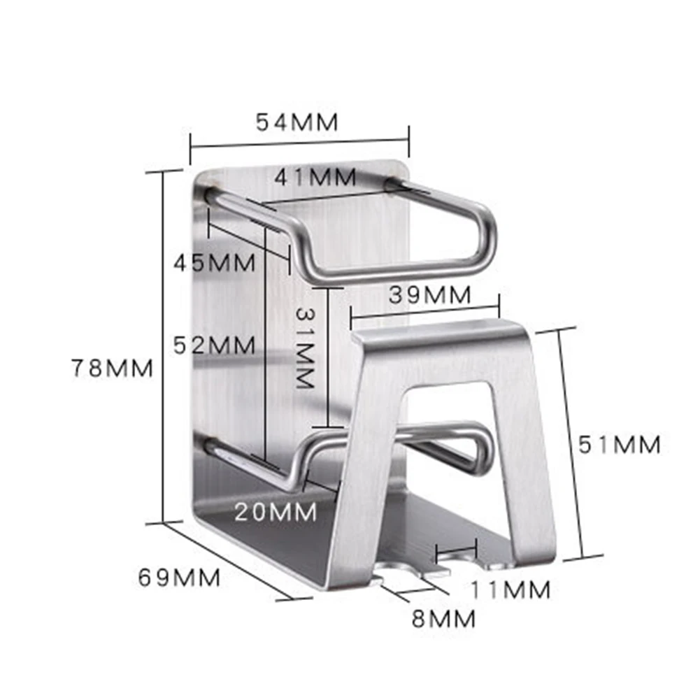 Органайзер для зубной пасты, аксессуары для ванной комнаты, крючок, самоклеющаяся, без ударов, настенная подставка для зубных щеток, крепление из нержавеющей стали