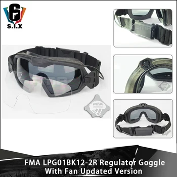 

FMA Tactical Googles Airsoft Paintball Eyewear Protection LPG01BK12-2R Regulator Updated Fan Version Goggle Windproof Glasses