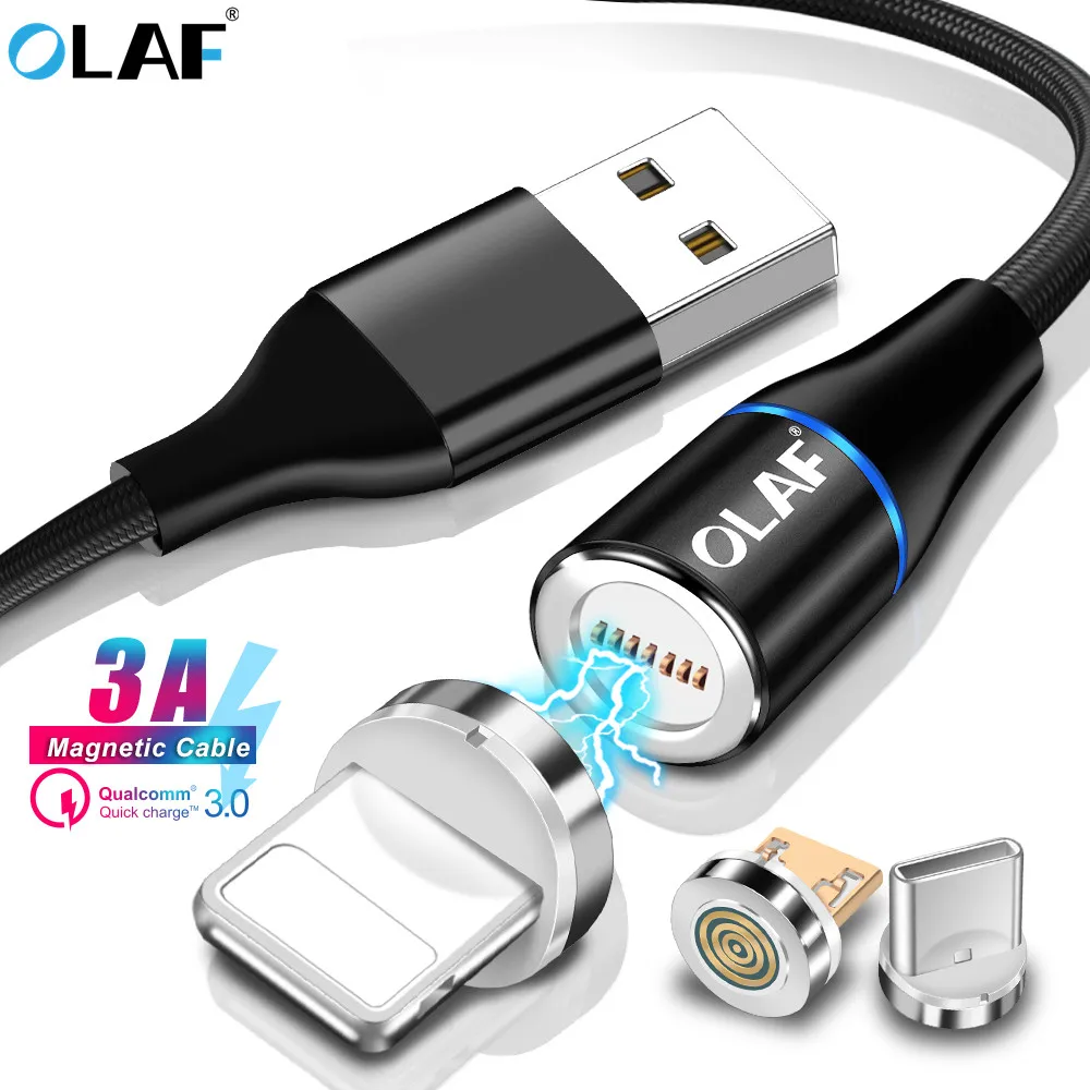 Магнитный usb кабель Micro USB Type C для Samsung S10 S9 S8 Xiaomi Redmi iPhone X XR Xs Max 8 7 1 м 2 А магнитное