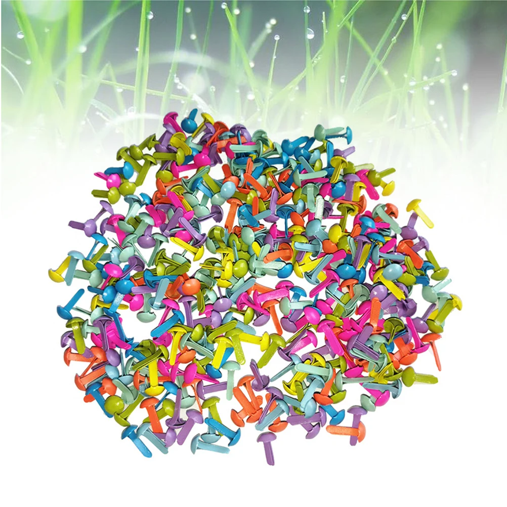 Metal Brads Scrapbooking Decoration 100 Pcs Mini Brads Assorted Colors Round Brad Pastel Brads Embellishment Fastener For Scrapbooking Making Stamping DIY