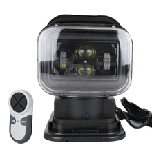 360 graus de controle remoto sem fio para o caminhão fora de estrada 4x4 barco 12/24v 7 Polegada 60w conduziu a luz do ponto luz marinha da busca 1 pces