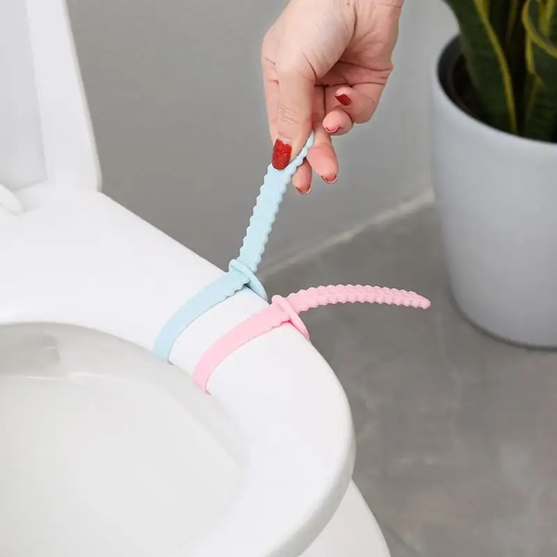 Silicone Toilet Seat Lifter Handle Cover Portable Toilet Clean Supplies convenient for Travel Home Bathroom Sanitary Closestool
