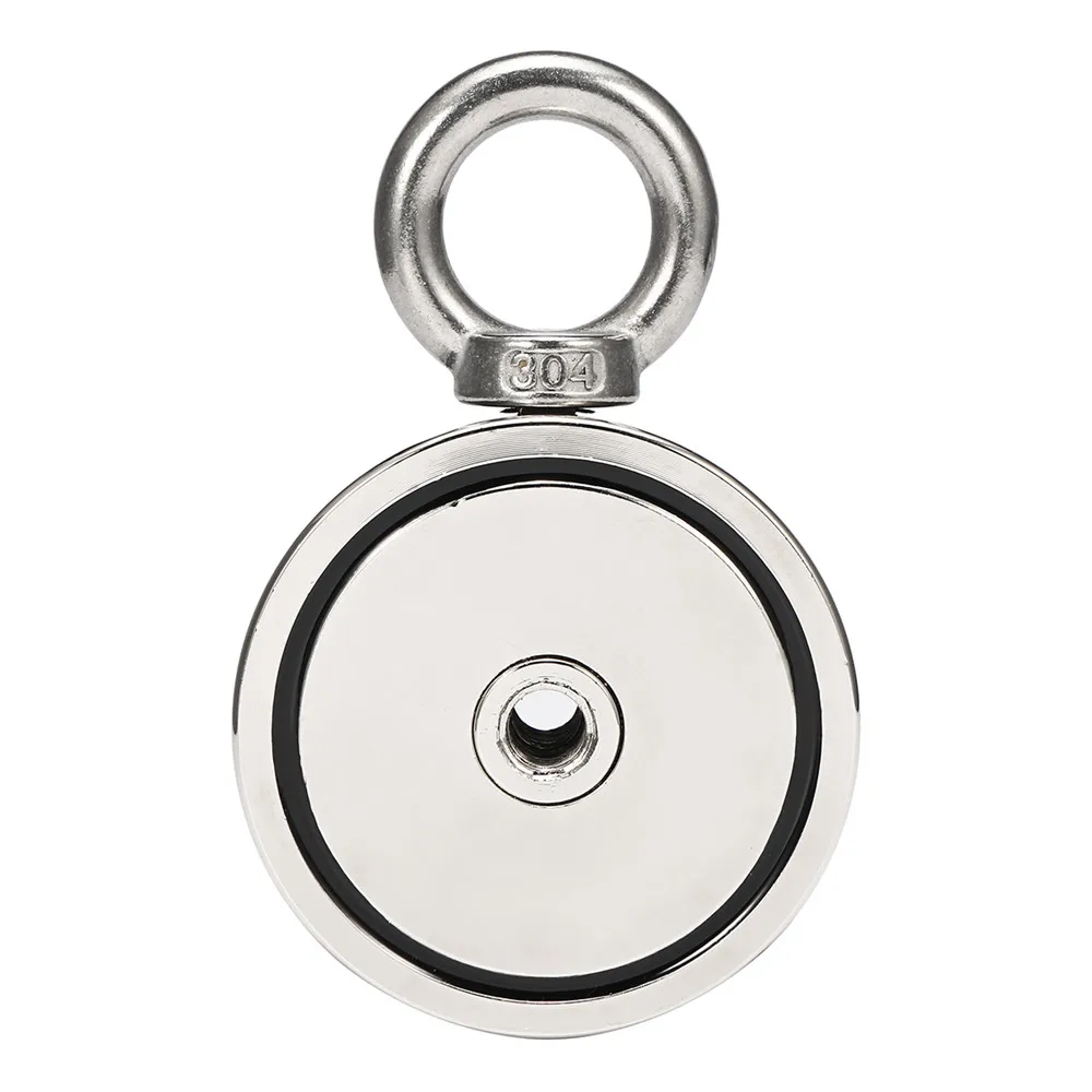 

Super Powerful 165Kg Double Sided Round Neodymium Magnet Deep Sea Salvage Tools Eyebolt Vertical Tension Recovery Magnet