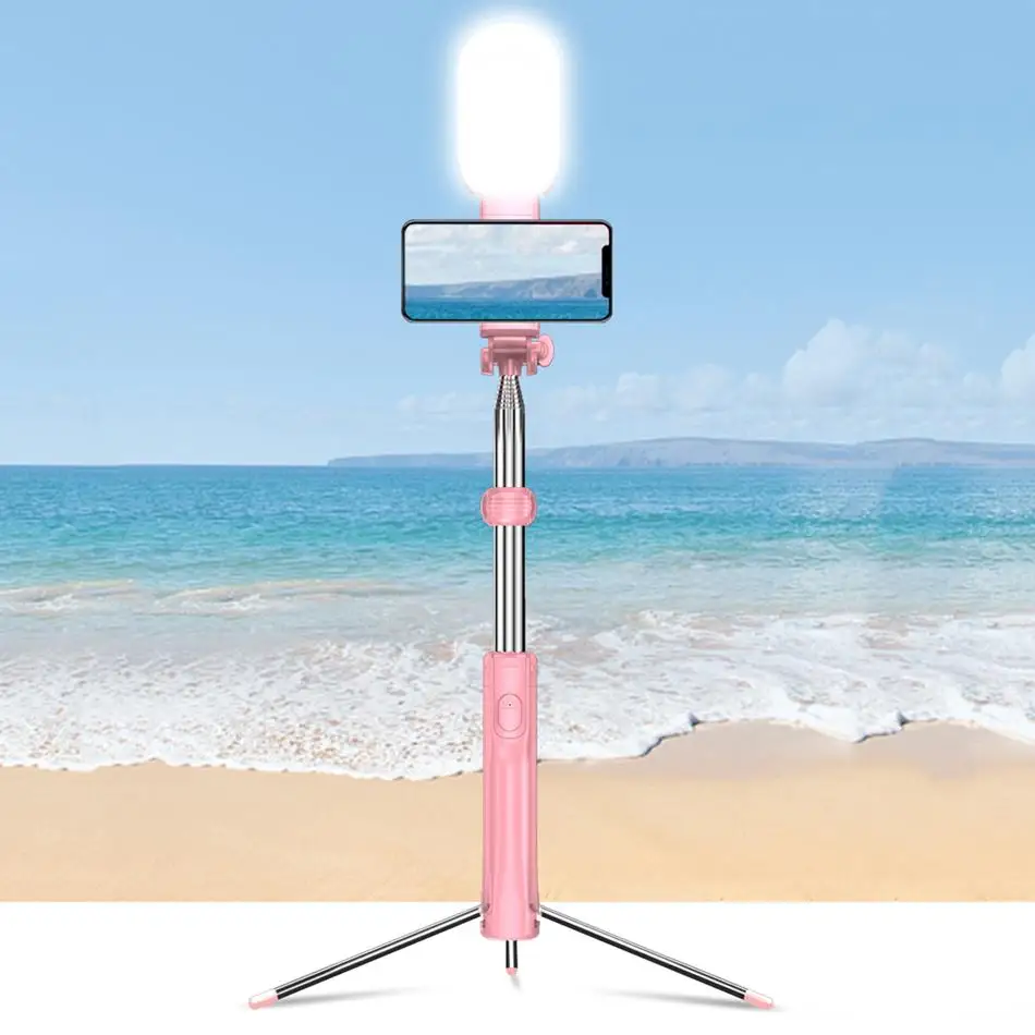 

4 in 1 Fill light LED Selfie Stick Extended Mini Tripod Multi-function Portable Monopod Tripod for iPhone for Samsung for Xiaomi