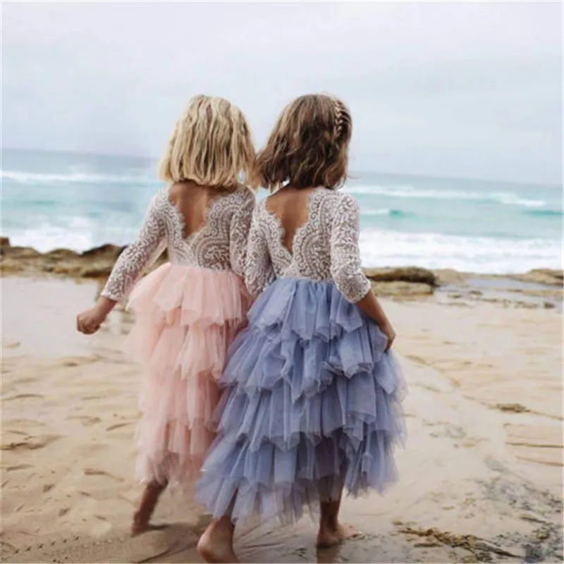 PUDCOCO/Детское платье для маленьких девочек праздничные торжественные платья Тюлевое платье-пачка с открытой спиной